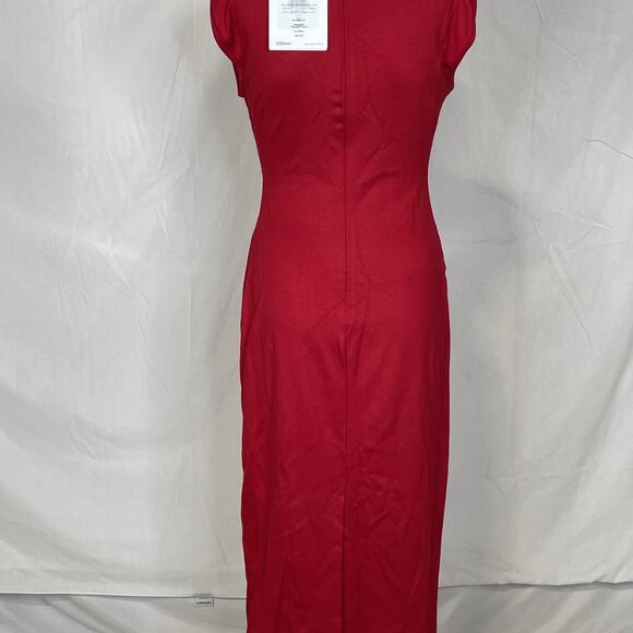 NEW DIAN VON FURSTENBURG Darrius Ruched Side Dress Sleeveless Size 6 Red - Picture 2 of 7